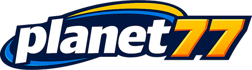 Logo planet77 platform hiburan online Indonesia